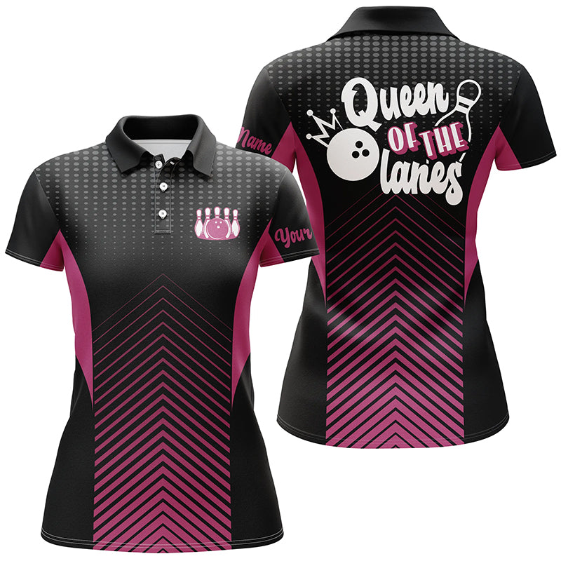 Custom bowling shirt for women – personalized team jersey front view