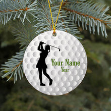 Load image into Gallery viewer, Funny golf Christmas ornament golf ball custom name Golfer Christmas ornament, personalized ornament NQS4186