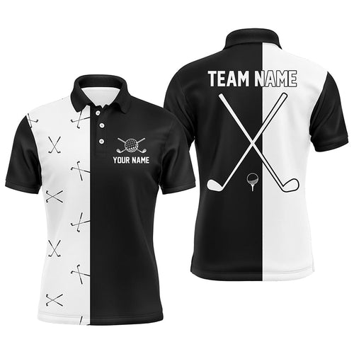 Black and white Mens golf polo shirt custom golf clubs golf shirt for mens, team mens golf clothes NQS6680