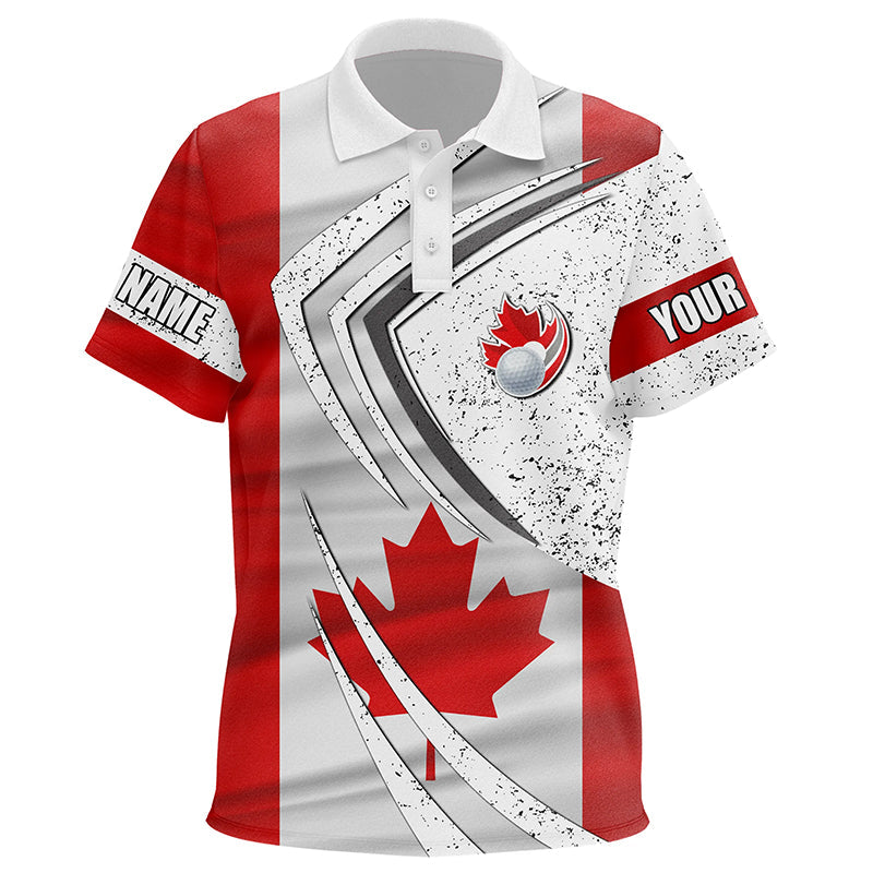 Kid golf polo shirts Canadian flag custom team golf shirts, patriot golf tops for Kid NQS7069