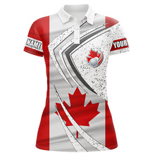 Load image into Gallery viewer, Women golf polo shirt Canadian flag custom team golf shirts, patriot golf tops for women NQS7069