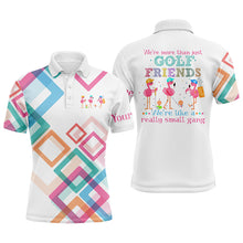 Load image into Gallery viewer, Mens golf polo shirt we&#39;re more than just golf friends flamingo small gang custom funny golf shirt NQS5327