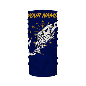 IN Fishing Custom Indiana Flag Fish hook skull Custom sun protection fishing shirts for men, women NQS3347