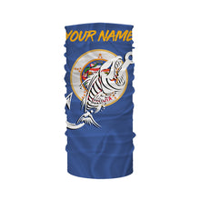 Load image into Gallery viewer, MN Fishing Custom Minnesota Flag Fish hook skull Custom sun protection fishing shirts for men, women NQS3350