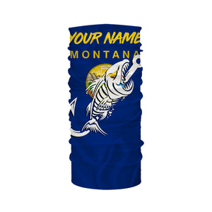 MT Fishing Custom Montana Flag Fish hook skull Custom sun protection fishing shirts for men, women NQS3351