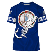 Load image into Gallery viewer, VA Fishing Custom Virginia Flag Fish hook skull Custom sun protection fishing shirts for men, women NQS3353