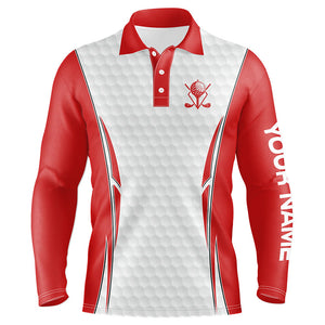 Red and White golf ball Mens golf polo shirts custom golf outfits men, golf gifts for men NQS7341