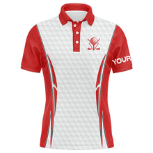 Load image into Gallery viewer, Red and White golf ball Mens golf polo shirts custom golf outfits men, golf gifts for men NQS7341