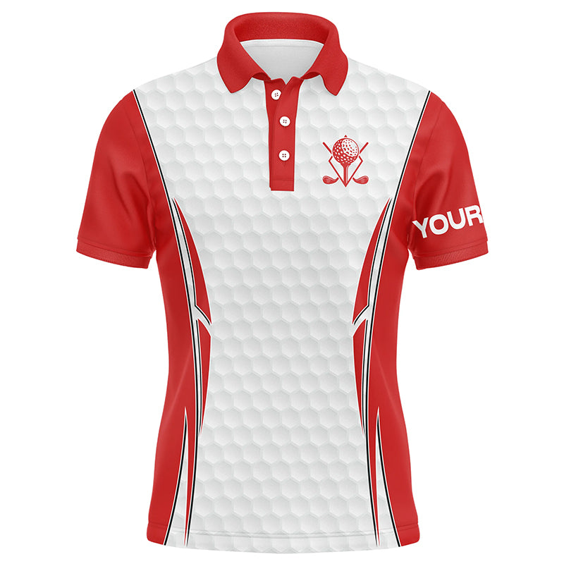 Red and White golf ball Mens golf polo shirts custom golf outfits men, golf gifts for men NQS7341