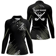 Load image into Gallery viewer, Black Womens golf polo shirts custom golf clubs team golf shirts, gifts for the golfer NQS7343