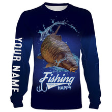 Load image into Gallery viewer, Fishing Makes Me Happy Carp Fishing 3D All Over printed Customized Name Shirts For Adult And Kid NQS316