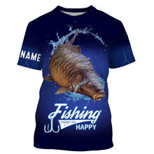 Load image into Gallery viewer, Fishing Makes Me Happy Carp Fishing 3D All Over printed Customized Name Shirts For Adult And Kid NQS316