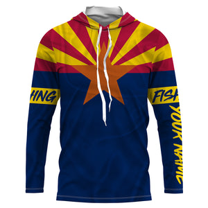 Arizona fishing flag Custom Long Sleeve performance Shirts, personalized Fishing jerseys NQS3512