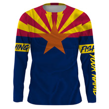 Load image into Gallery viewer, Arizona fishing flag Custom Long Sleeve performance Shirts, personalized Fishing jerseys NQS3512