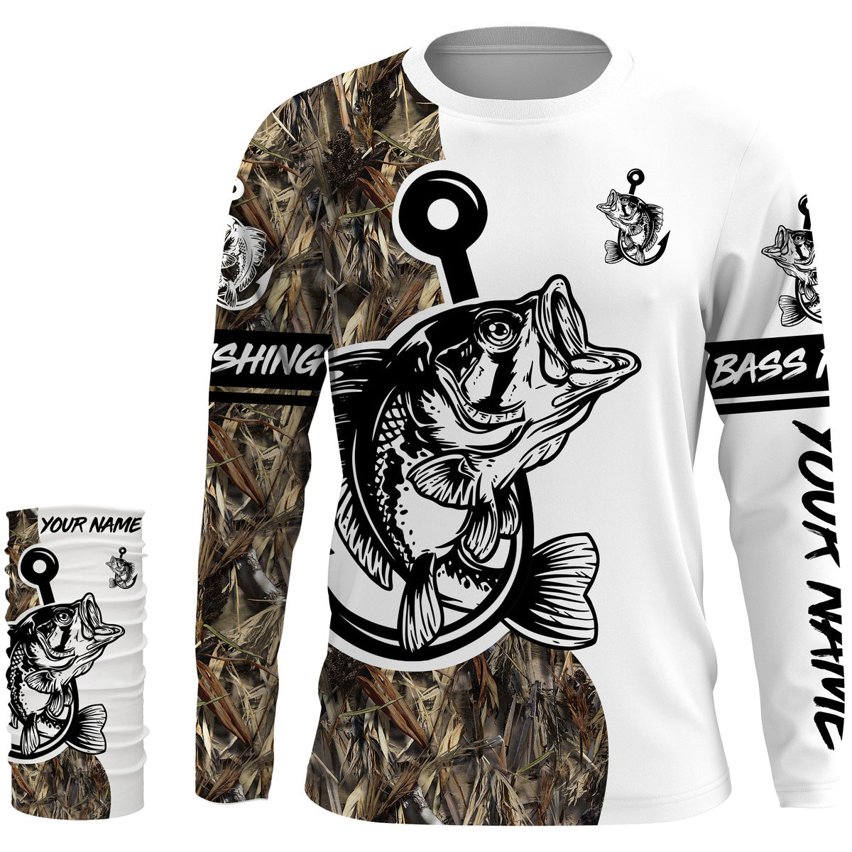 Bass Fishing gray camo Custom Fishing T Shirts, Largemouth Bass tourna –  FishingAmz