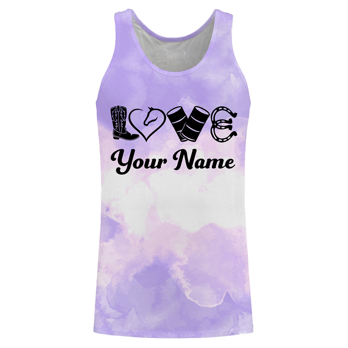 Love Barrel Racing Rodeo shirt, Barrel Racing Gifts, Cowboy Gift Customized Name purple horse Shirt NQS3105