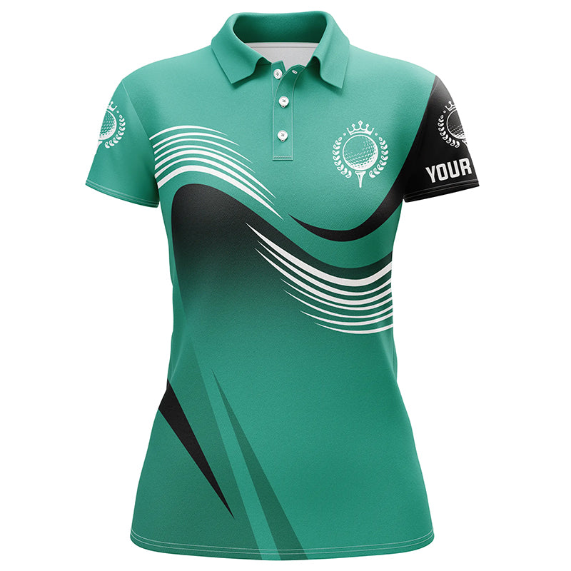 Womens golf polo shirts custom name womens green golf tournament polo shirts, team golfer apparel NQS5047