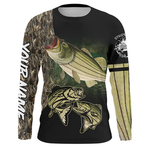 Striped Bass (Striper) Fishing Customize Name Fishing Camo All Over Printed Fishing Shirts NQS381