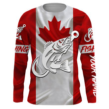 Load image into Gallery viewer, Canada Walleye Fishing tattoo Custom long sleeve performance fishing shirts, Walleye fishing jerseys NQS3360