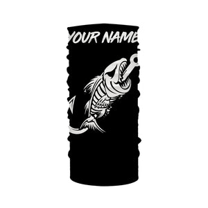 Customized black Fish hook skull reaper sun protection performance long sleeve fishing shirts NQS3518