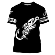 Load image into Gallery viewer, Customized black Fish hook skull reaper sun protection performance long sleeve fishing shirts NQS3518