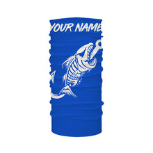 Load image into Gallery viewer, Customized Blue Fish hook skull reaper sun protection performance long sleeve fishing shirts NQS3520