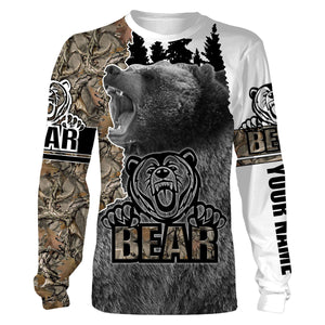 Bear Hunting camo hunting clothes Customize Name 3D All Over Printed Shirts NQS904