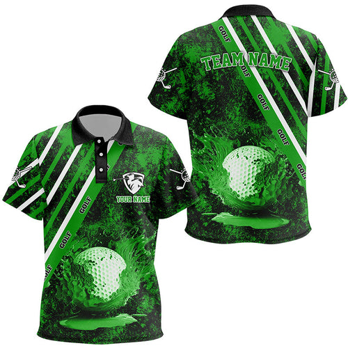 Kid golf polo shirts custom green camo golf sport team jerseys, golf outfits for Kid NQS6711