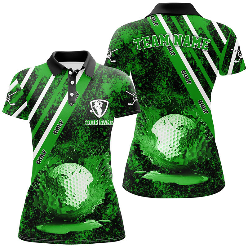 Womens golf polo shirts custom green camo golf sport team jerseys, golf outfits for women NQS6711