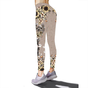Horse dog paw horse flowers horse lady Customize Name 3D All Over Printed Shirts, leggings, gift For Horse Lovers NQS2706