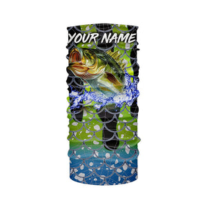 Largemouth Bass Fishing scales customize name performance UV protection long sleeves fishing shirt NQS643