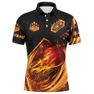 Men's bowling shirt custom name flame bowling shirt, personalized bowling team shirts bowling jerseys NQS4453