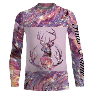 Deer Hunting deer skull pink stone Customize Name 3D All Over Printed Shirts NQS1373