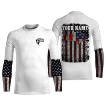 Load image into Gallery viewer, Bass Fishing Shirts vintage American flag Custom Name UV Protection Shirts NQS3011