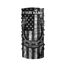 Load image into Gallery viewer, Black and white American flag tattoos of horseshoes Customize Name 3D All Over Printed horse shirt, gift for horse lovers NQS2904