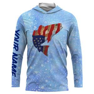 Red Drum performance fishing shirt UV protection custom name long sleeves UPF 30+ NQS658