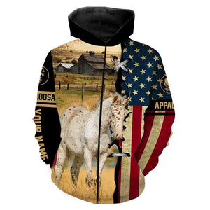 Appaloosa horse Customize name 3D All over print shirts - personalized apparel gift for horse lovers - NQS660