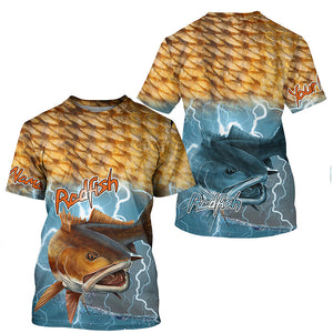 Redfish Puppy Drum Fishing custom UV protection fishing shirts NQS763