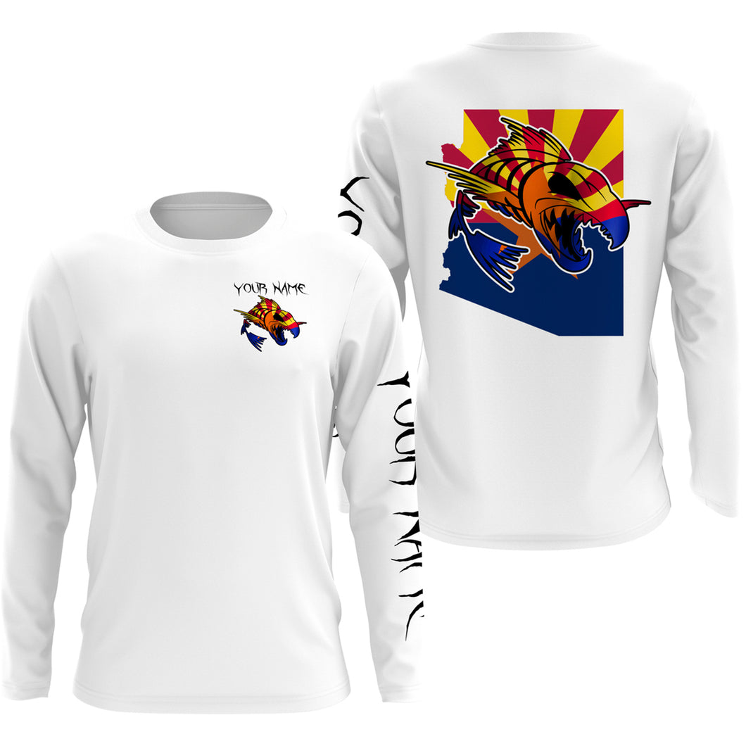Arizona fishing fish reaper skull personalized custom name sun protection long sleeve fishing shirts NQS3845