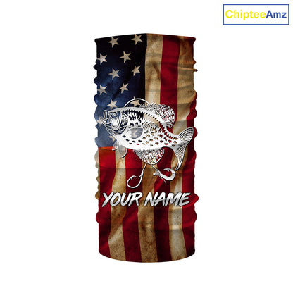 Personalized Crappie Fishing American Flag patriotic  performance Fishing Shirts NQS1381