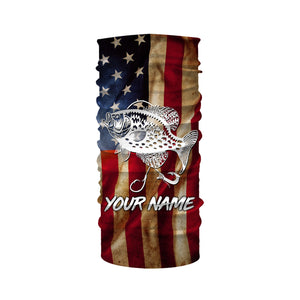 Personalized Crappie Fishing American Flag patriotic  performance Fishing Shirts NQS1381