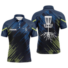 Load image into Gallery viewer, Green and blue Mens disc golf polo shirts custom disc golf team frisbee golf jersey NQS6275