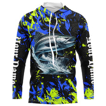 Load image into Gallery viewer, Chinook salmon fishing green blue camo Custom performance long sleeve fishing shirt, salmon jerseys NQS7217