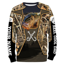 Load image into Gallery viewer, Customize Name Reel Cool Dad Fish On Bass Fishing 3D All Over Printed Shirts Personalized Gift For Fisherman, Father NQS406