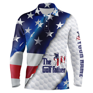 Golf polo shirts personalized the golf father American flag patriotic gifts for golf lovers NQS3382