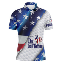 Load image into Gallery viewer, Golf polo shirts personalized the golf father American flag patriotic gifts for golf lovers NQS3382