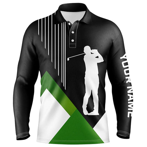 Mens golf polo shirts custom black and green team golf shirts, custom polo jerseys womens golf tops NQS7104
