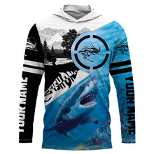 Load image into Gallery viewer, Shark fishing fish on fishing shirts Performance Long Sleeve UV protection Customize NQS1084