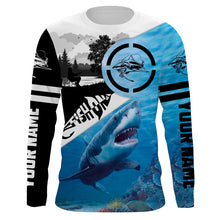 Load image into Gallery viewer, Shark fishing fish on fishing shirts Performance Long Sleeve UV protection Customize NQS1084