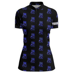 Black Neon Bowling seamless pattern Custom Women bowling Quarter Zip shirt, bowling team league jersey NQS6761